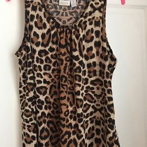 Jersey Knit Leopard Tank tO